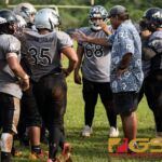 The Simon Sanchez Sharks faced off against the Father Duenas Friars in the 2018 IIAAG HS Football game Saturday late afternoon. (Photo by Michael Blas)