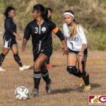 The St. Paul Warriors defeated the home team Tiyan Titans 3-1 in their IIAAG Girls HS Soccer game on Tuesday, April 30, 2019. (Photo by Michael Blas)
