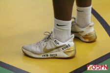 Bulldog Ryan Cajigal pays hommage to Kobe Bryant while wearing the Kobe A.D. sneakers. (photo by Robert Balajadia)
