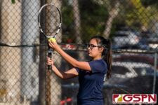 The High School Girls Tennis Doubles finished quarterfinals play late Tuesday afternoon, March 3, 2020, at Tamuning courts. (Photo by Michael Blas)