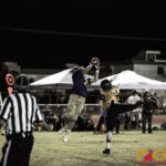 GW Geckos Brendyn Cruz reaches over the defender for the touchdown catch. (photo by Bout It Productions)