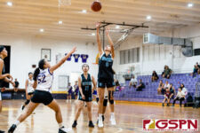Southern Dolphin Nevea Salas on the putback in the closing minutes of the second quarter. (Photo by Michael Blas)