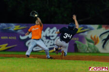 Rays' TJ Sarmiento slides into second before Spartan's Aliton Mesngon can make the tag. (Photo by Michael Blas)