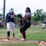 ADZtechs Marielle Lopez gets home in the 4th inning of the Women's APL Fast Pitch game against the Islanders. (Photo by Michael Blas)
