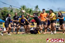 The GW Geckos faced off against the Sanchez Sharks Saturday afternoon at GW Field in the 2020 ISA Girls Rugby League. (Photo by Michael Blas)