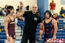 The FD Friars and Academy Cougars faced off against the host team Okkodo Bulldogs Saturday morning in IIAAG High School Wrestling. (Photo by Michael Blas)