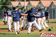 Team Guam celebrates after defeating New Zealand 12-0 in the World Baseball 15U Oceania Qualifier to take home gold. (Photo by Michael Blas)