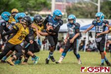 The Guam Eagles and The Hals Angels Matuas hit the gridiron on Oct. 27, 2019 for a chance to get to the championship game. (photo by Bout It Productions.)