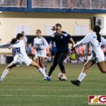Academy Cougars Mia San Nicolas fights to maintain possession against Royals Minami Rabago and Ricki-Mya Balajadia. (Photo by Michael Blas)