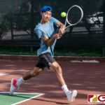 Mason Caldwell and Jack Son faced off against Camden Camacho and Jake Delaney in a 2019 ITF World Tennis Tour Doubles match held at Hilton Guam Resort and Spa Tennis Courts. (Photo by Michael Blas)