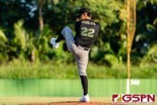 JFK Islander John Cruz takes on pitching duties in the fourth inning of the championship game. (Photo by Michael Blas)