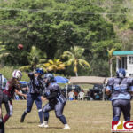Island Stunnerz TJ Rodrigues passes the pigskin downfield to the receiver. (photo by Bout It Productions)