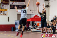 Tiyan Titan Laurence Decano sinks in three points in the first quarter of the game. (Photo by Michael Blas)