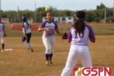 Gecko Joresha Quichocho makes the grab in the infield and tosses to first for an out. (photo by Robert Balajadia)