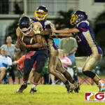 Guam High Panthers RaSean Jacobs makes the reception in the end zone, scoring the first and only touchdown for his team. (Photo by Michael Blas)