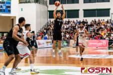 New Zealand's Reuben Te Rangi sinks in a three-pointer at the start of the third quarter. New Zealand defeated Guam 113-94 in the FIBA Asia Cup 2021 Qualifiers match. (Photo by Michael Blas)