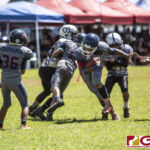 Island Broncos Li'lahn Hernandez adds on some yardage after the catch. (photo by Bout It Productions)