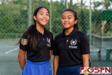 Tiyan Titans Ricci Fuellas and Sakura Garrido finished in first place in the Girls Doubles A finals. (Photo by Michael Blas)
