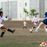 The Guam High Panthers and the St. John's Knights displayed high level defense in their 0-0 IIAAG Girls High School Soccer matchup late Tuesday afternoon on April 16, 2019. (Photo by Michael Blas)