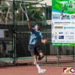 Mason Caldwell and Jack Son faced off against Camden Camacho and Jake Delaney in a 2019 ITF World Tennis Tour Doubles match held at Hilton Guam Resort and Spa Tennis Courts. (Photo by Michael Blas)