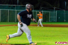 Spartan third baseman Jaren Gumataotao sends the ball to first base for an out. (Photo by Michael Blas)