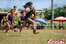 The GW Geckos faced off against the Sanchez Sharks Saturday afternoon at GW Field in the 2020 ISA Girls Rugby League. (Photo by Michael Blas)