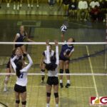 Guam High Panthers Ha'ani Losongco goes up high for the spike over to Royals territory. (photo by Bout It Productions)