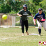 Islanders Kyoni Yamaguchi prepares for a run in the 3rd inning of the APL Women's Fast Pitch game against ADZtech. (Photo by Michael Blas)