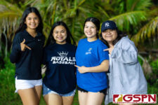 Mia Taitano, Ave Tuguero, Breah Blas, and Tiana Camacho came in full support of the ND Royals. (Photo by Michael Blas)