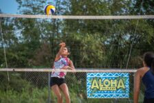 The Academy Cougars defeated the St. John's Knights in an IIAAG Girls Volleyball showdown at the GFA sand courts Saturday. (photos by Rain Delos Reyes)