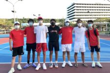 The St. John's Knights and FD Friars tied for the IIAAG Tennis Championships on Thursday afternoon at Tamuning Courts. (Photo by Michael Blas)
