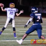 GW Geckos' QB Enrique Macias launches the ball before Guam High Panther's Sincere Powell can get to him. (Photo by Michael Blas)