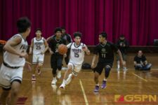 FD Friars Nathan Perkins-Puesser dripples down court against the JFK Islanders. ( photo by Bout It Productions )