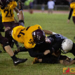 The Father Duenas Friars & The Simon Sanchez Sharks meet in the 2019 IIAAG High School Football Semifinals on Oct. 18, 2019. (photo by Bout It Productions).