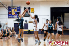 Southern Dolphin Allyx Guerrero shoots from midrange midway into the second quarter. (Photo by Michael Blas)