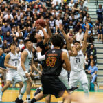FD Friars Colin Santiago powers his way through the paint for a layup in the second quarter. (Photo by Michael Blas)