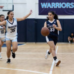 Academy Cougars Katana Guerrero brings the ball across court on a fast break. (Photo by Michael Blas)