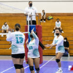 The Southern High Dolphins react after gaining momentum against the Tiyan High Titans. Photo by Bout It Productions.