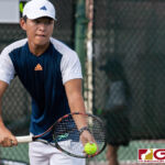 Mason Caldwell and Jack Son faced off against Camden Camacho and Jake Delaney in a 2019 ITF World Tennis Tour Doubles match held at Hilton Guam Resort and Spa Tennis Courts. (Photo by Michael Blas)