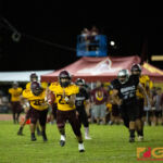 The Father Duenas Friars & The Simon Sanchez Sharks meet in the 2019 IIAAG High School Football Semifinals on Oct. 18, 2019. (photo by Bout It Productions).