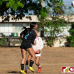St. Paul Warriors Angelica Calvo takes possession with a header to her teammate. (Photo by Michael Blas)