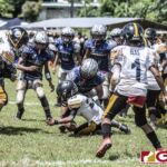 Tamuning Steelers Kayler Ignacio gets on top of a loose fumble by the Cowboys offense. (photo by Bout It Productions)