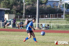 Okkodo Bulldog Mia Borja secures the 3rd goal of the matchup against the GW Geckos. ( Photo by Bout It Productions )