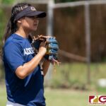 ADZtechs Ashley Mediola prepares for a pitch in the 2nd inning of the APL Women's Fast Pitch game against the Islanders. (Photo by Michael Blas)