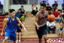 The St. Paul Warriors continue their win streak in the 2020 GSPN Preseason Boys Basketball Tournament as they defeat the Simon Sanchez Sharks 82-52. (Photo by Michael Blas)