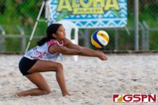 The IIAAG Girls Beach Volleyball Tournament is underway at GFA as the St. John's Knights Red faced off against the St. John's Knights Black. (Photo by Michael Blas)