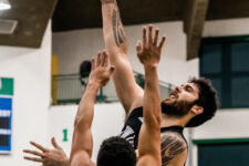 New Zealand's Tohi Smith-Miner lets his shot go as Guam's Willie Stinnett defends. New Zealand defeated Guam 113-94 in the FIBA Asia Cup 2021 Qualifiers match. (Photo by Michael Blas)