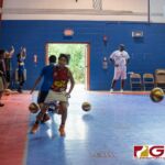 Basketball trainer Eric Dailey hosts a youth basketball clinic on October 10, 2018 at Oceanview Middle School. (Photo by Michael Blas)