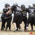 The Sindalu Raiders and SB Saints hit the gridiron in the opening week of the 2019 GWFTL Season. (photo by Bout It Productions)