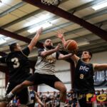 Guam Elite Friars Dominic Sablan gets fouled by the PFC Islanders and scores the layup. (Photo by Michael Blas)